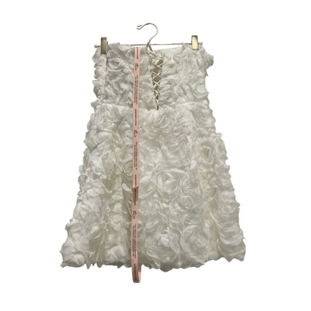 Oh Polly White Rosette Strapless Mini Dress Bridal Coquette NWT US 4 - Picture 16 of 16